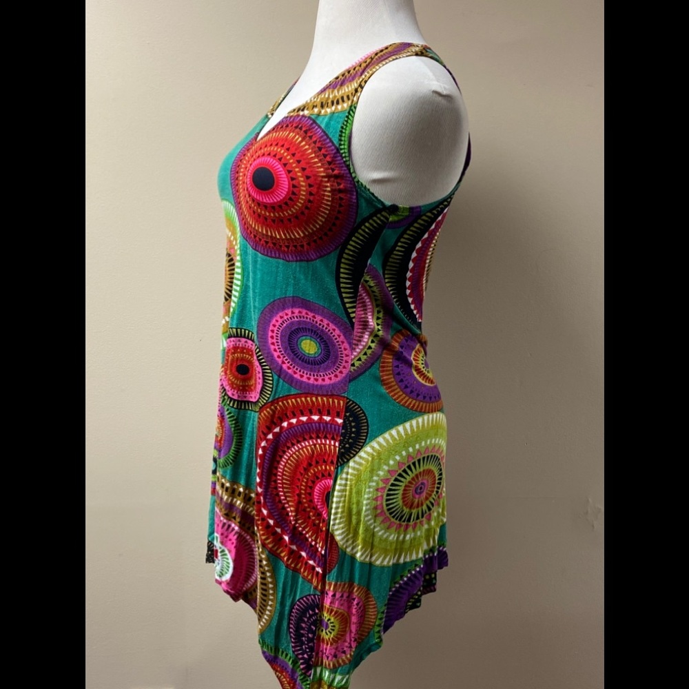 Aller Simplement Asymmetrical Boho Tank Dress Sz M - image 1